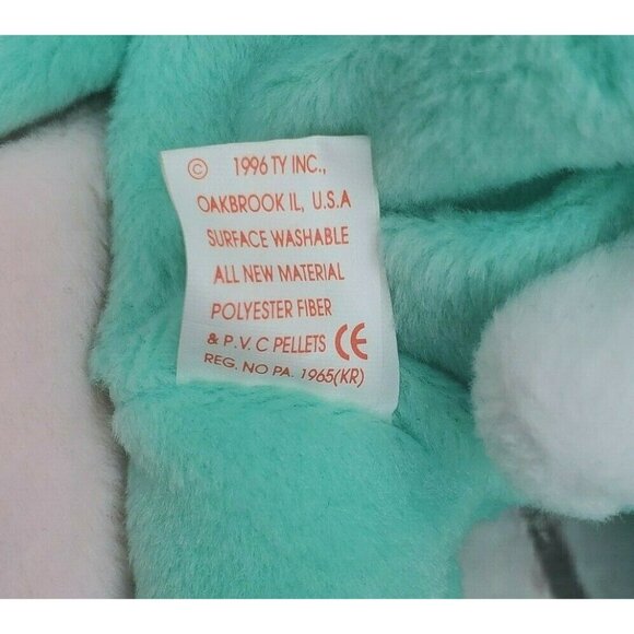 2 Vintage Ty Beanie Baby Bunny Rabbit Lot Hoppity Hippity No Tags 1996 PVC - Picture 8 of 9